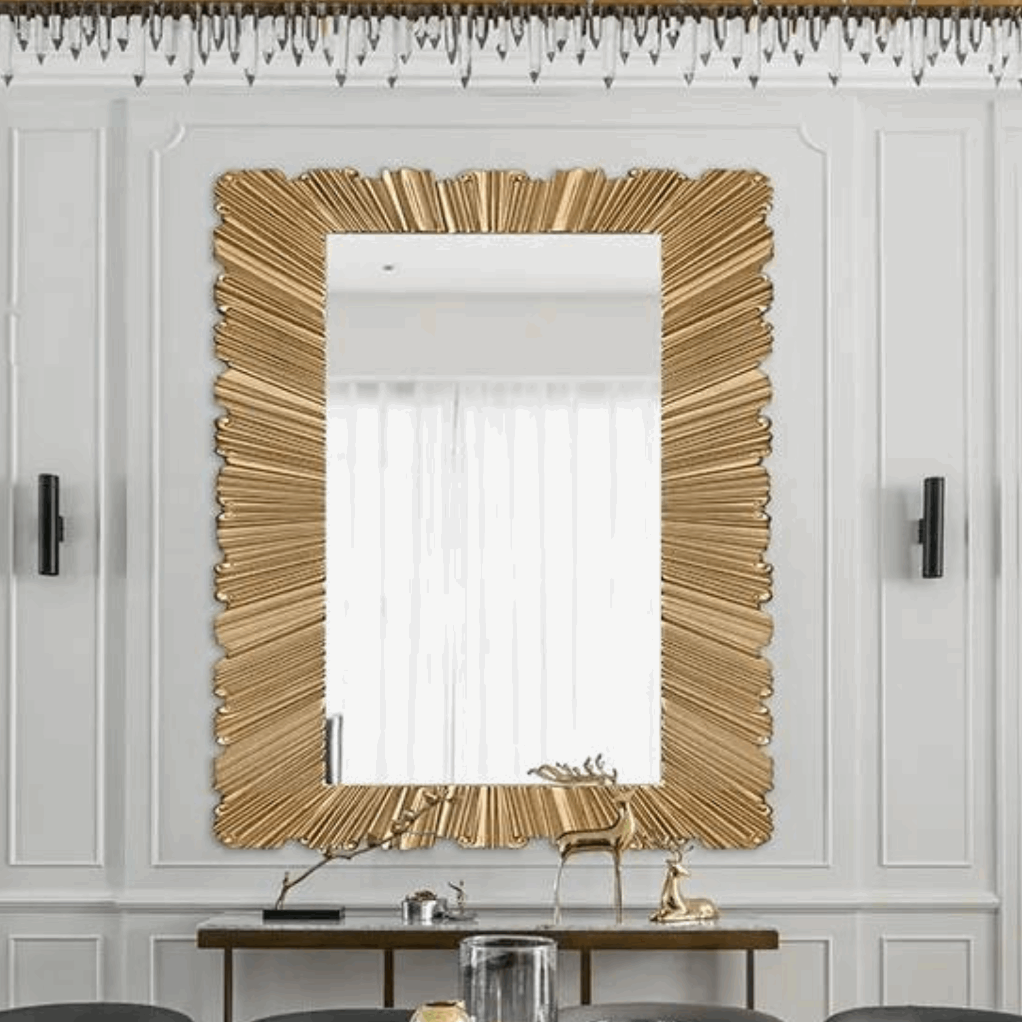 Large contemporary golden mirror – DORÉA